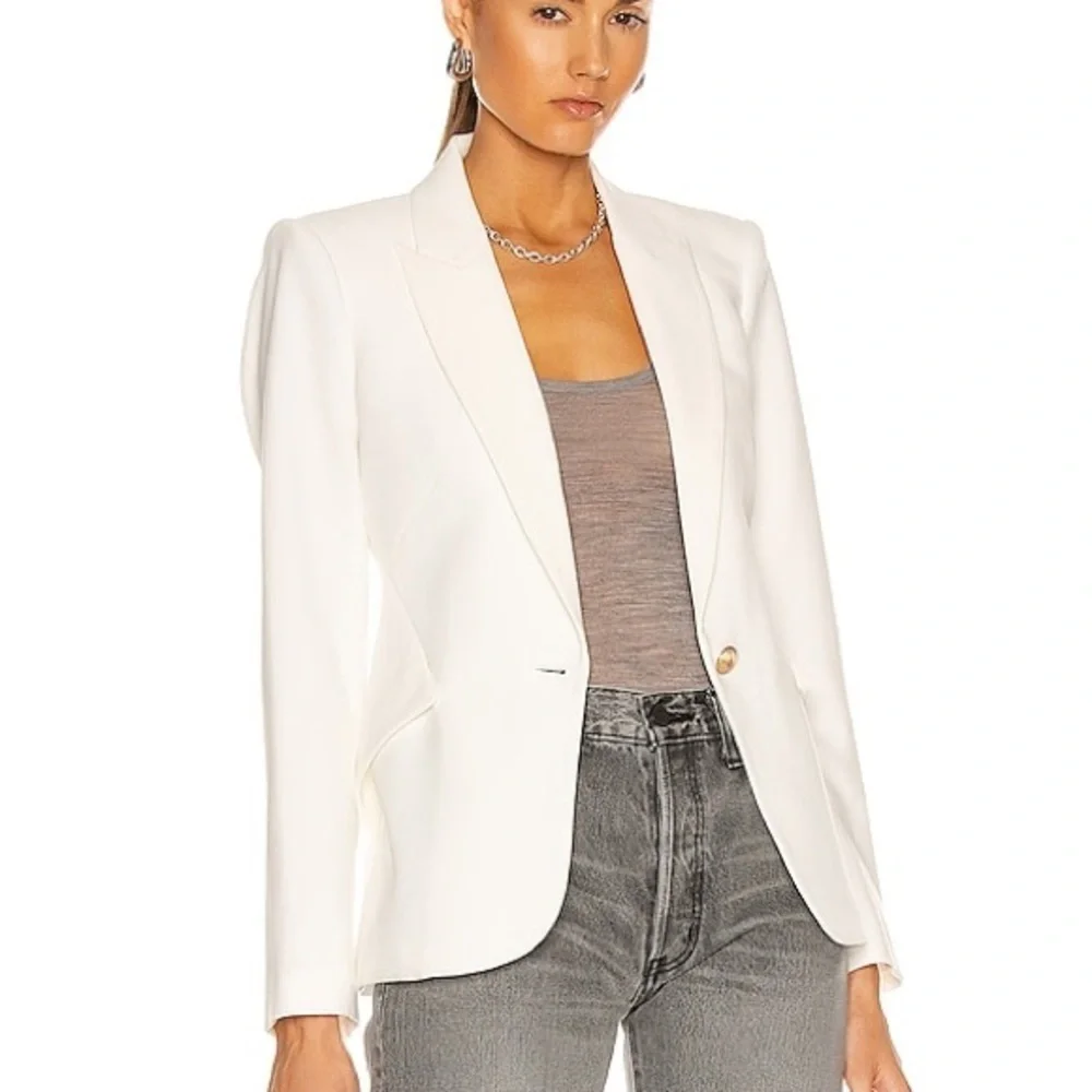 L’AGENCE Chamberlain Classic Tailored Blazer in Ivory Sz 4